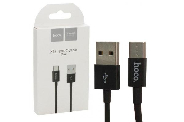 Кабель Type-C - USB Hoco X23 черный, 1м