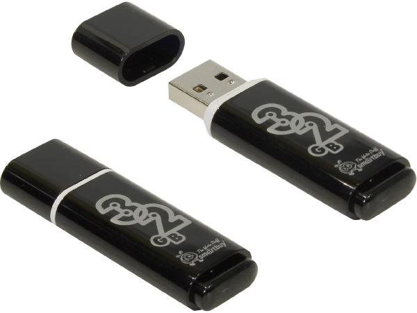 Flash USB2.0 32Gb Smart Buy Glossy черный