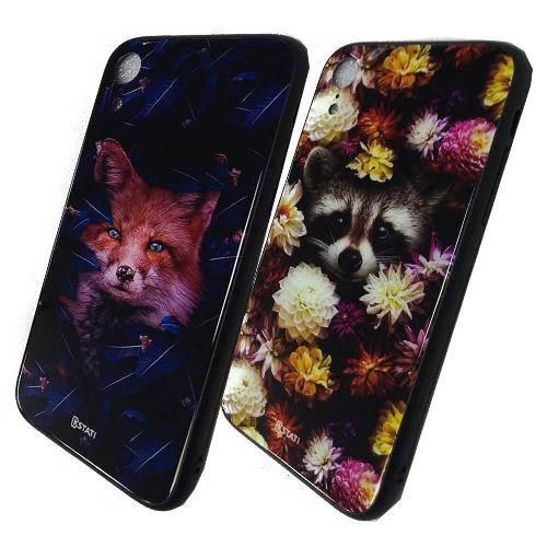 Чехол телефона iPhone XR KSTATI Glass Zoo&Flower
