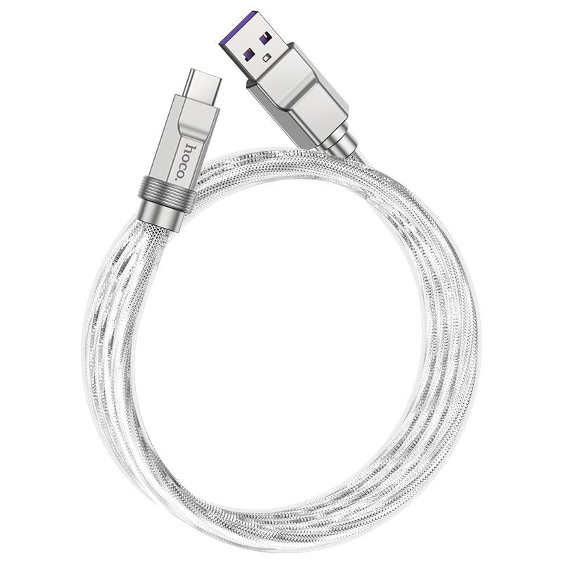 Кабель Hoco U113 Type-C - USB, 100W серебро, 1м