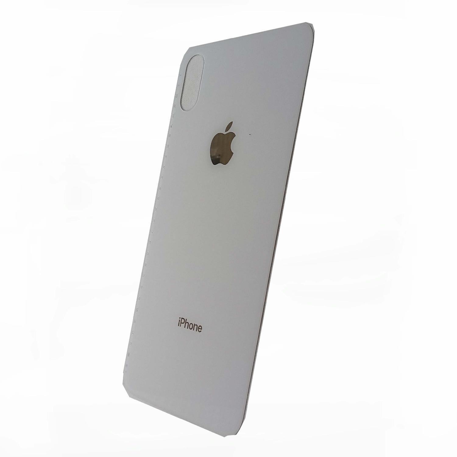Задняя крышка телефона iPhone XS Max (стекло) c увеличенным вырезом под камеру белая