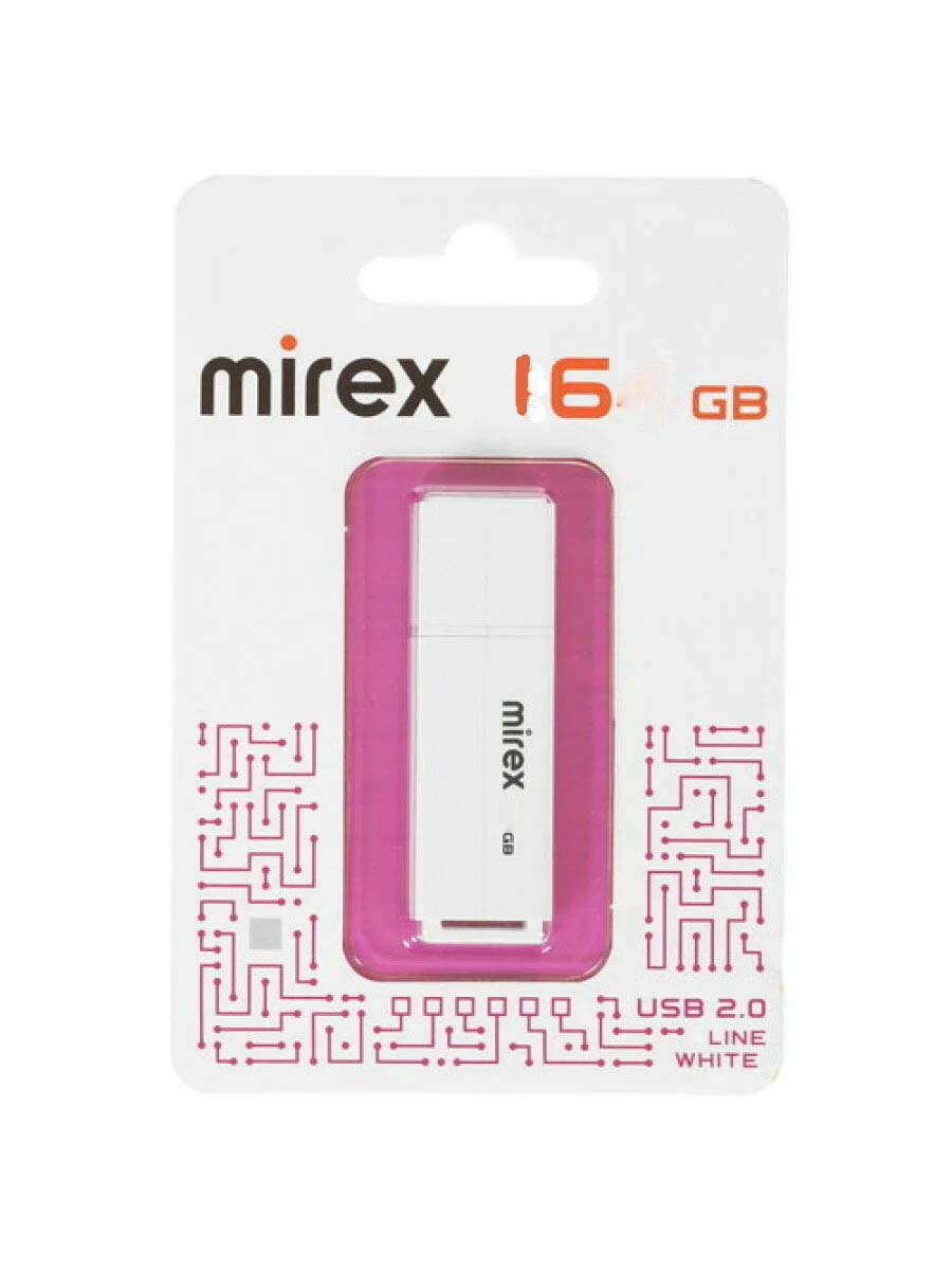 Flash USB 2.0 Mirex LINE WHITE 16GB (ecopack)