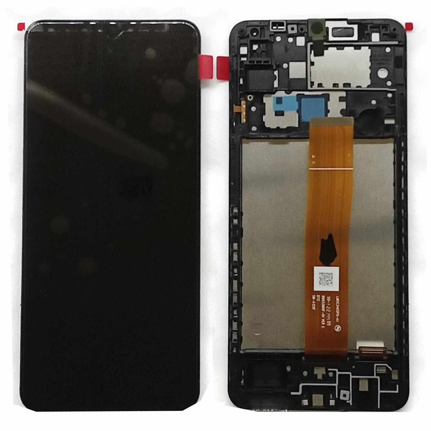 Модуль телефона Samsung A125F Galaxy A12 2020(дисплей+тачскрин) с рамкой ориг Service Pack черный