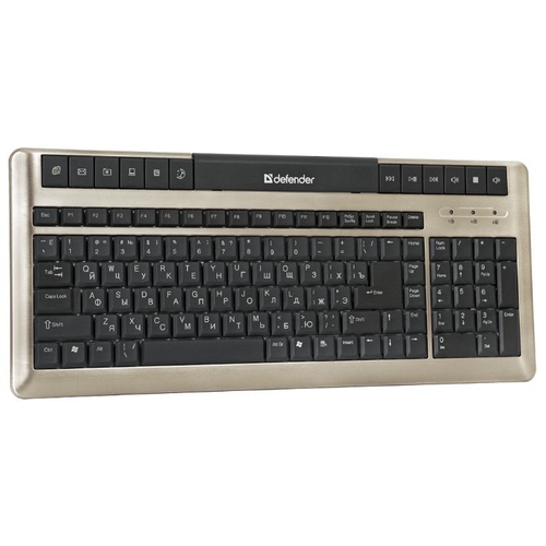 Клавиатура м/медиа Defender Inox 900 Bronze (бронза), USB, стилизация под металл, box-10. 45901