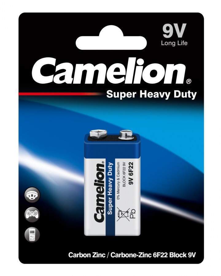 Батарейка Camelion 6F22 Blue BL1