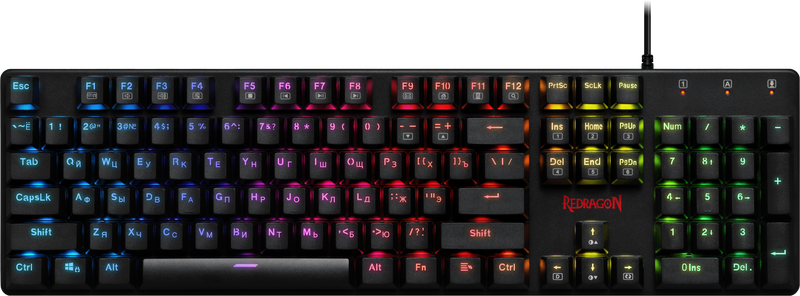 Клавиатура игровая Redragon Shrapnel механическая USB RGB черная