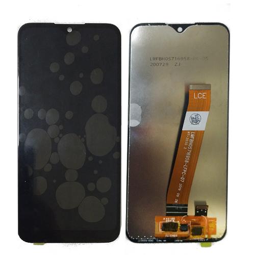 Модуль телефона Samsung A015F Galaxy A01 2020 Service Pack (дисплей+тачскрин) узкий коннектор черный
