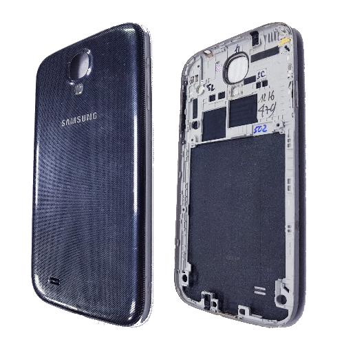 Задняя крышка + боковая рамка телефона Samsung I9500 Galaxy S4 оригинал б/у синяя