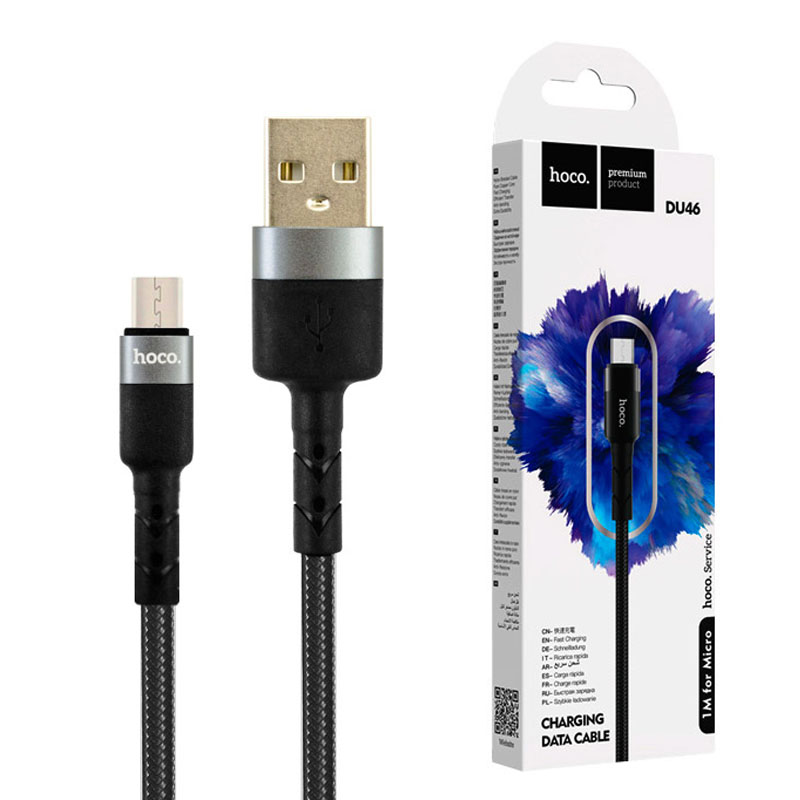 Кабель USB - MicroUSB HOCO DU46 Charging cable for Micro (черный) 1м
