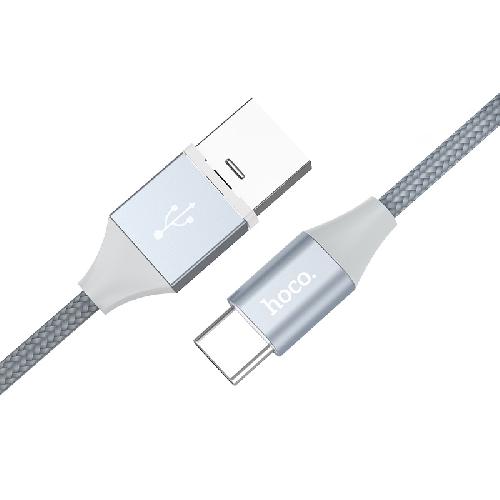 Кабель Type-C - USB Hoco U40B магнит металл серый