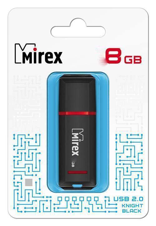 Flash USB 2.0 Mirex KNIGHT BLACK 8GB (ecopack)