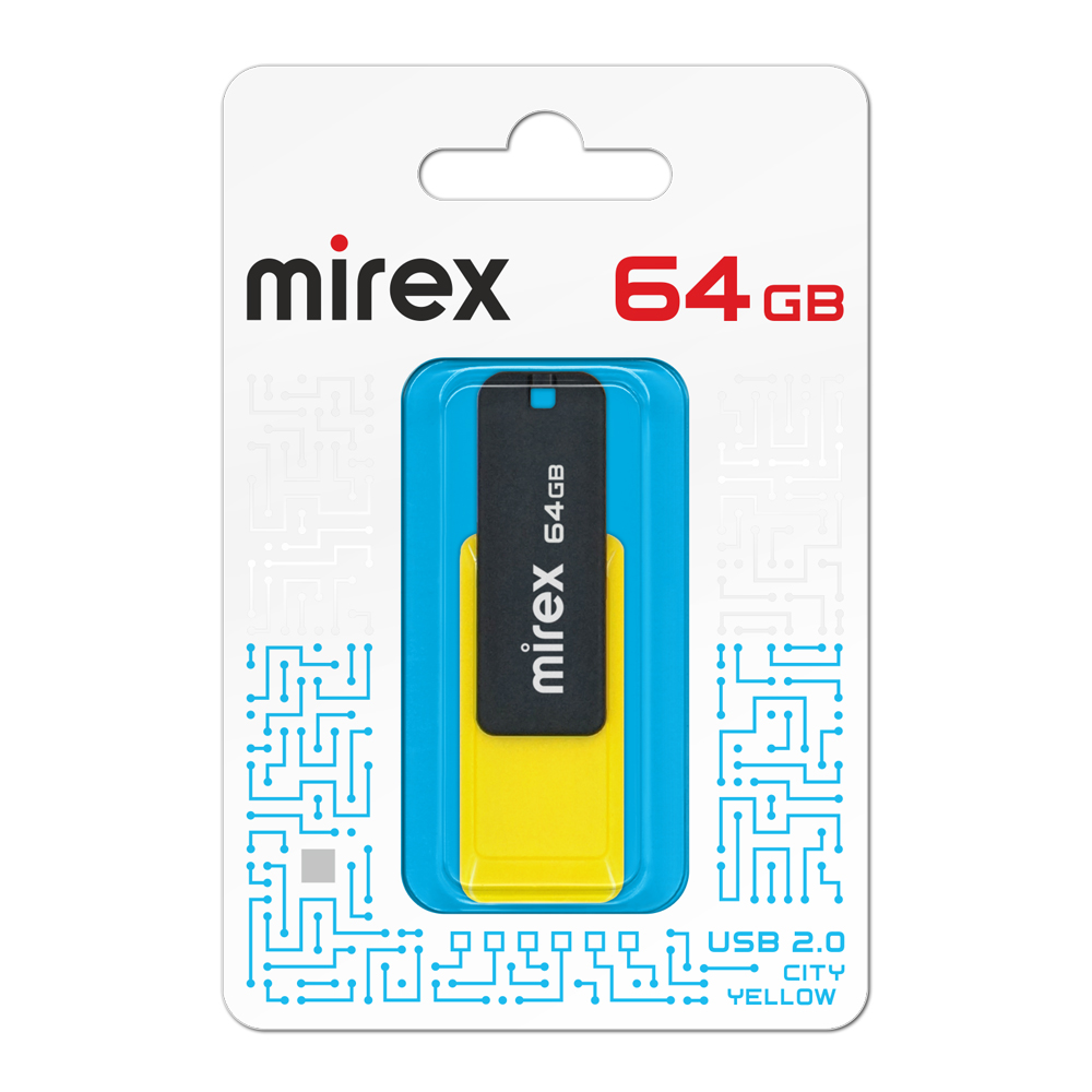 Flash USB 2.0 Mirex CITY YELLOW 64GB (ecopack)
