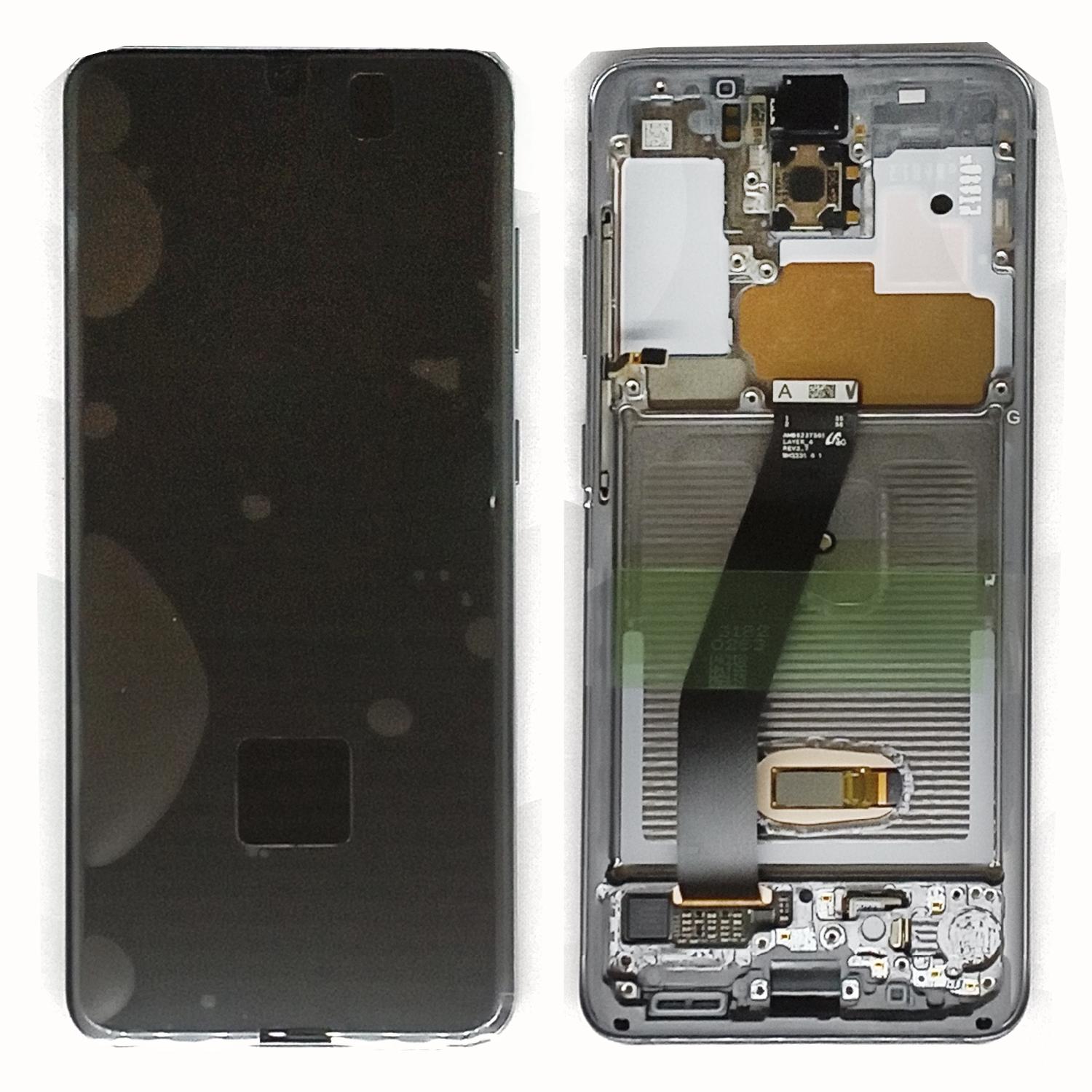 Модуль телефона Samsung G980F Galaxy S20 (дисплей+тачскрин) с рамкой Service Pack оригинал серый