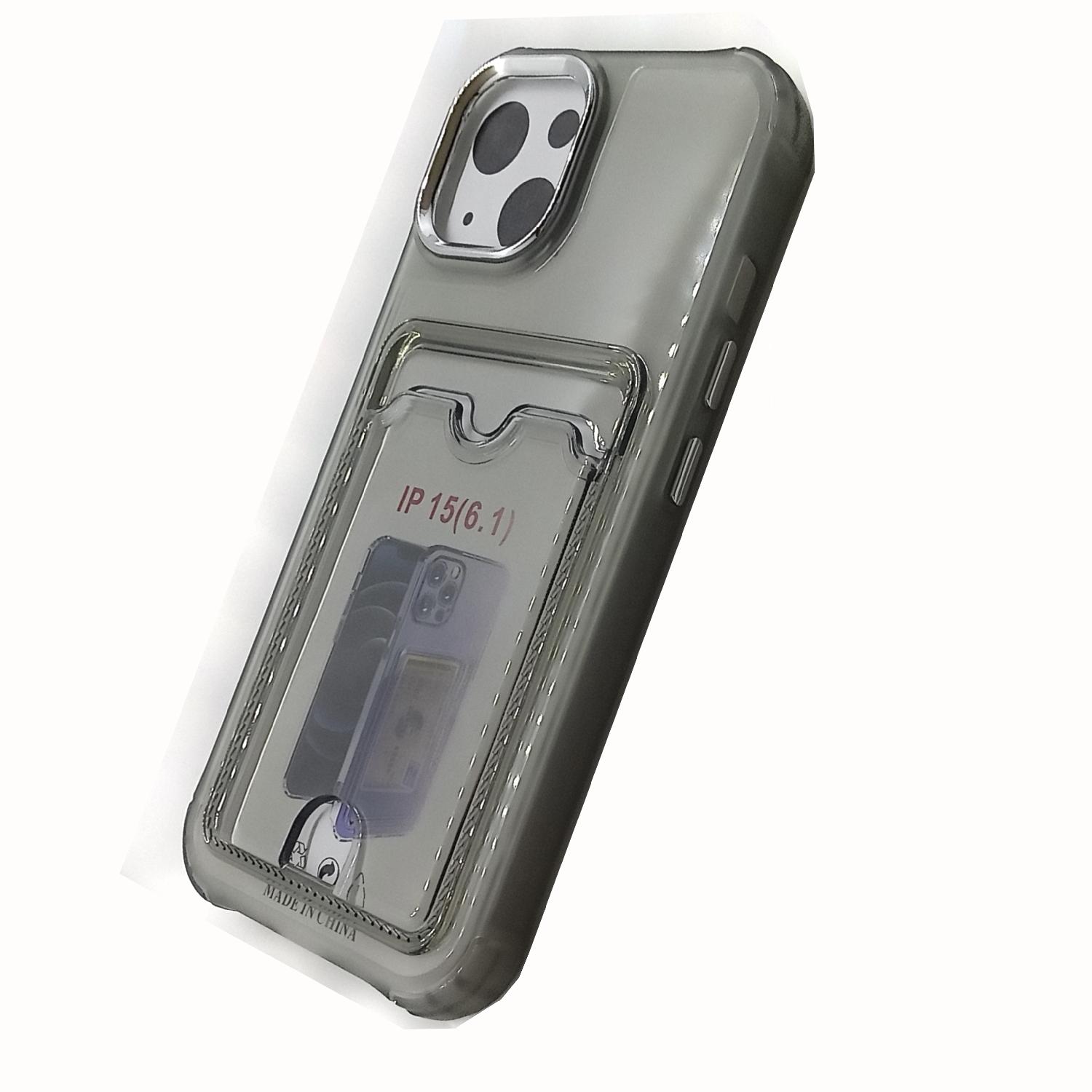 Чехол iPhone 15 TPU Card Ultra (тонированный черный)