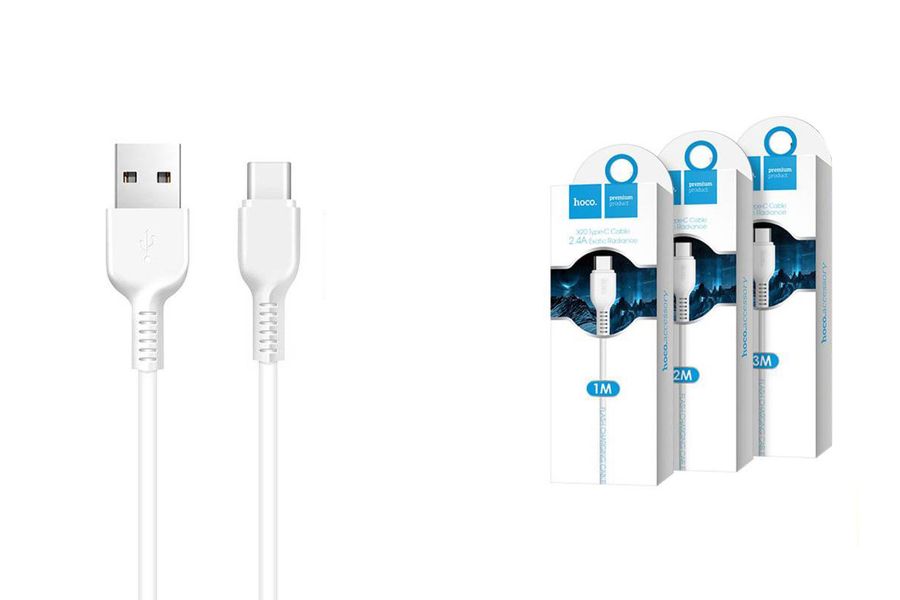 Кабель USB - USB Type-C HOCO X20, 2,4A (белый) 3м