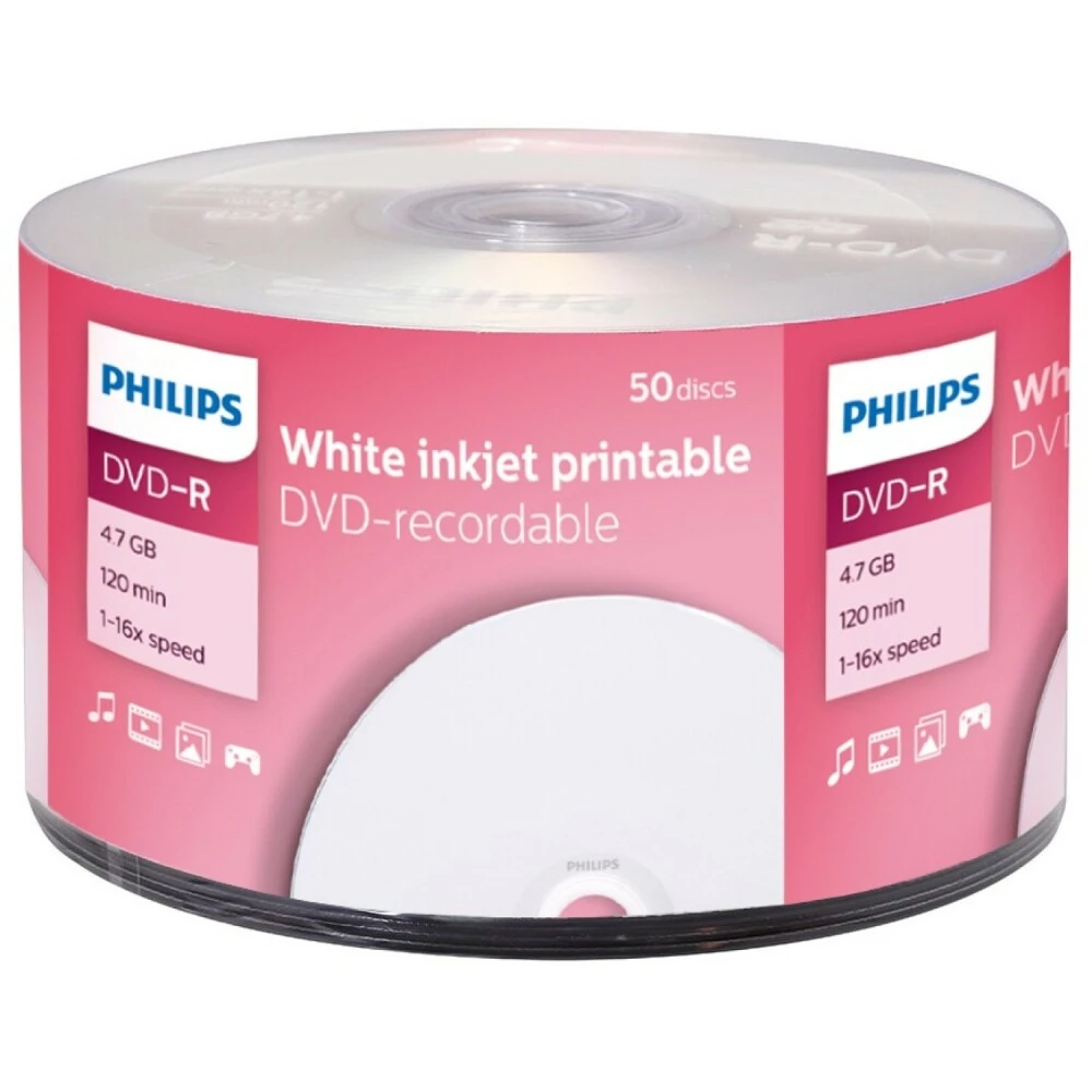 Диски DVD-R Philips 4.7 GB 16X Bulk