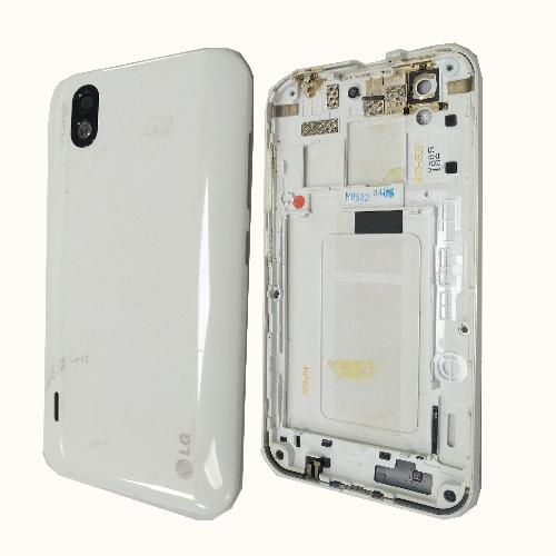 Корпус телефона LG Optimus P970 (задняя крышка + ср часть) белый ориг б/у