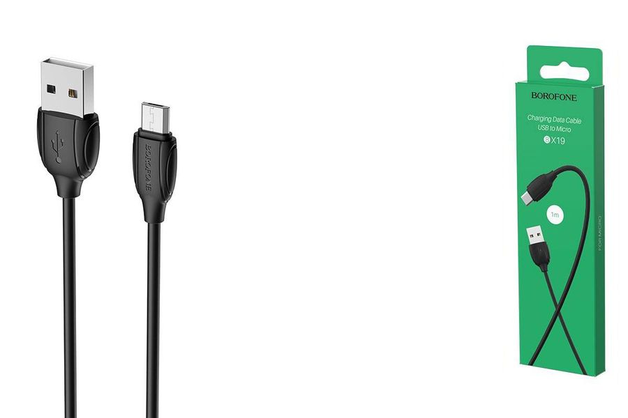 Кабель microUSB - USB Borofone BX19 черный, 1м