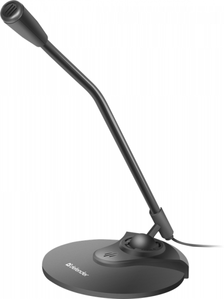 Микрофон на подставке Defender MIC-117, электрет, цв. черный, 1.5m