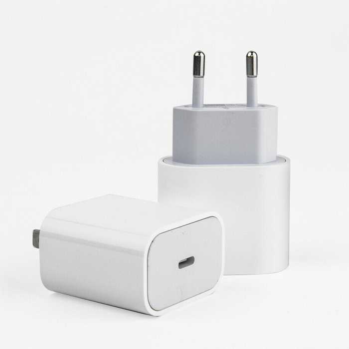 Сетевое зарядное устройство USB-C 20W iPhone 12/12Pro/12Pro Max прямоугольник (or.) (белый) New Gene