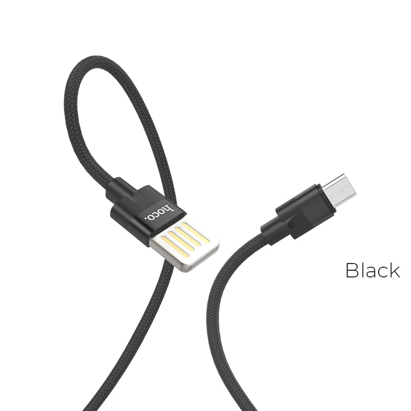 Кабель Hoco U55 microUSB - USB 2.4A, черный, 1,2м