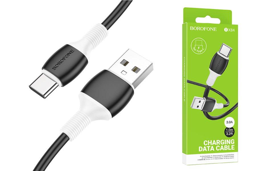 Кабель USB - USB Type-C BOROFONE BX84, 2,4A (черный) 1м