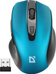 Беспроводная мышь Defender Prime MB-053 (бирюзовый) (5кн+кол/кн), USB, 6D, бесш. кн