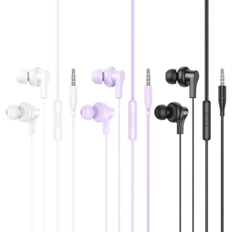 Наушники вакуумные проводные HOCO M114 Jia universal earphones with microphone (белый)