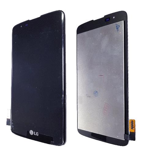 Модуль телефона LG X240/K8 (дисплей+тачскрин) черный шлейф сбоку
