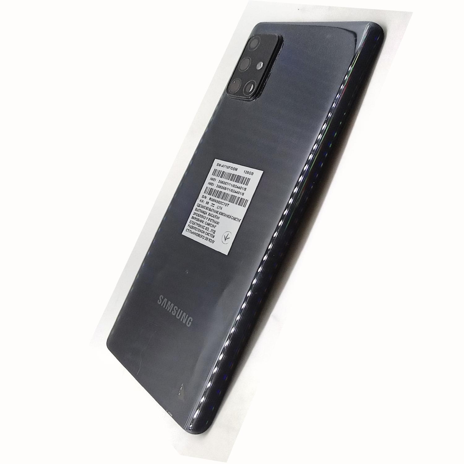 Задняя крышка телефона Samsung A715 Galaxy A71 со стеклом камеры черная б/у