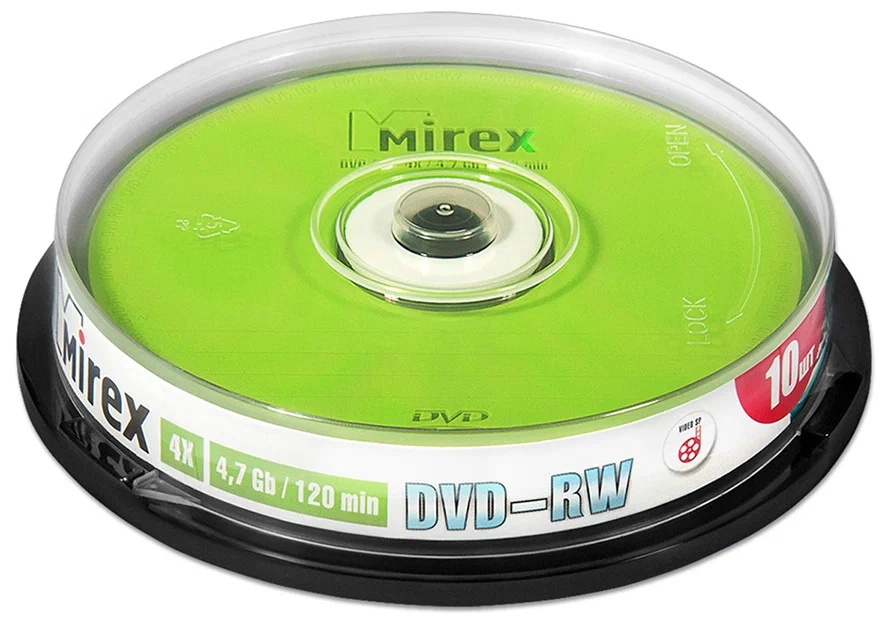 Диски DVD-RW Mirex 4x (10 шт)