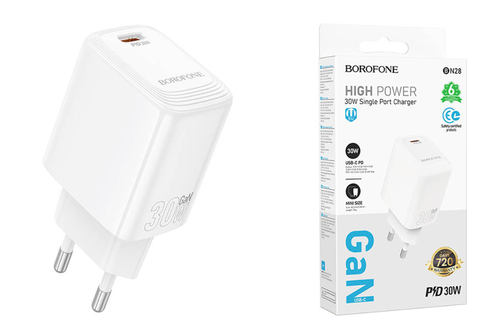 Сетевое зарядное устройство USB-C BOROFONE BN28 PD30W (белый)