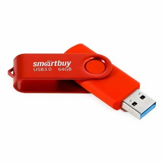Flash USB 2.0 SmartBuy Twist Red 64GB (SB064GB3TWR)