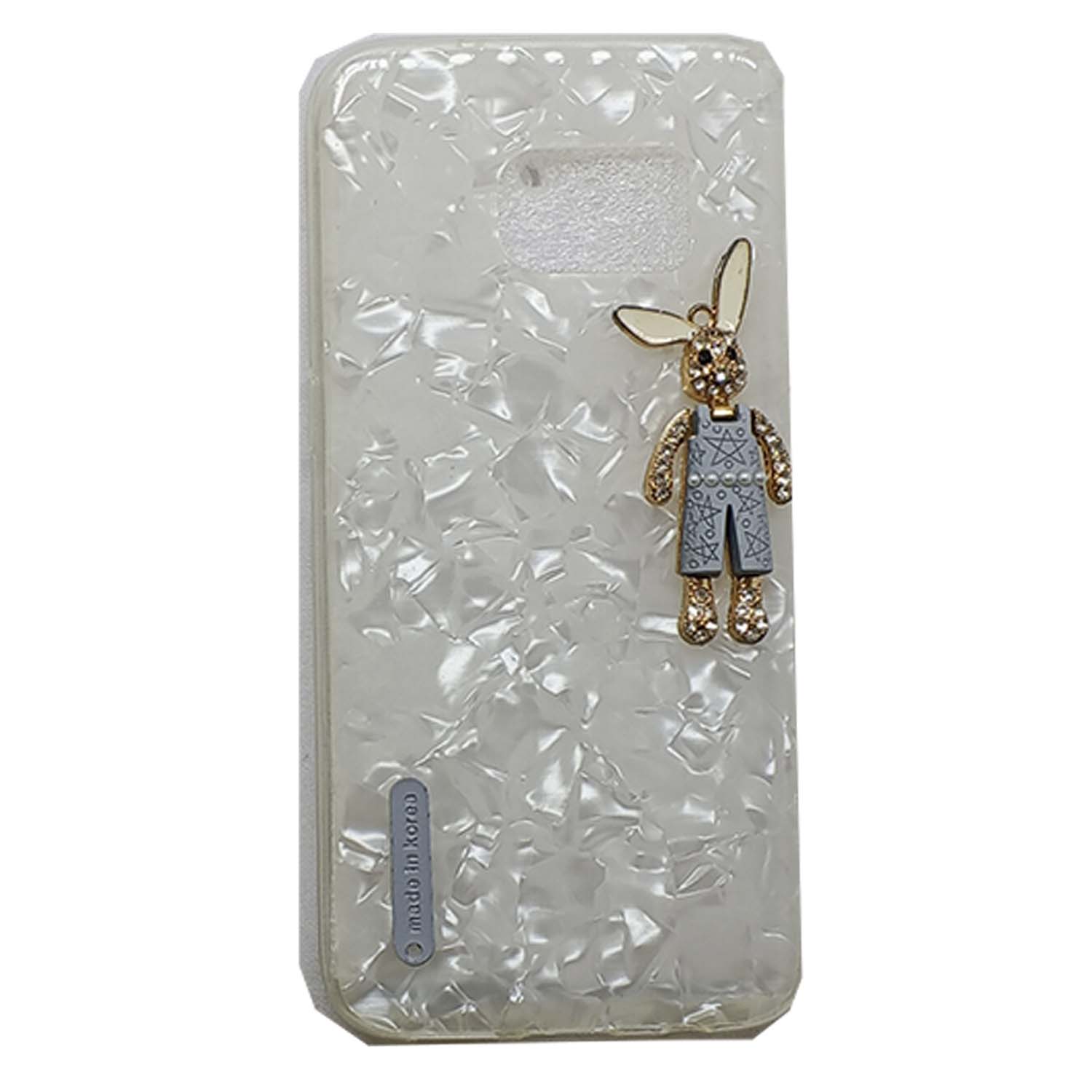 Чехол телефона Samsung G930F Galaxy S7 перламутровый с зайцем