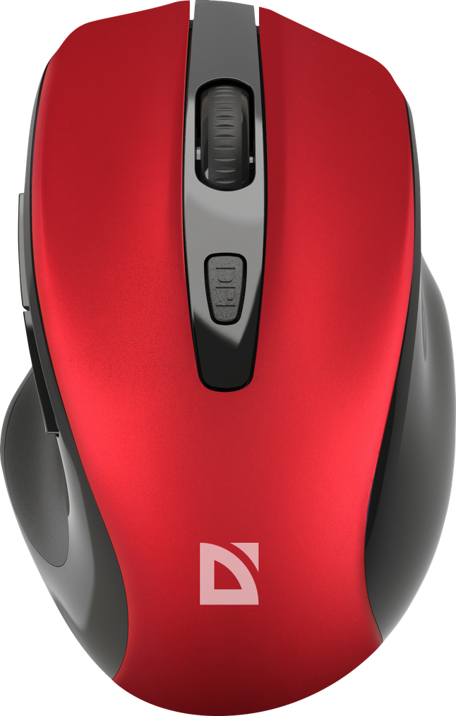 Беспроводная мышь Defender Prime MB-053 (красный) (5кн+кол/кн), USB, 6D, бесш. кн