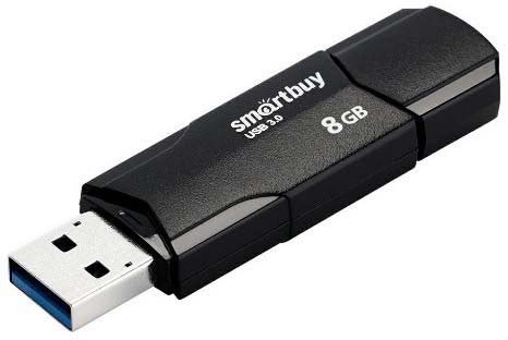 USB Flash 3.0/3.1 SmartBuy CLUE 8GB черный, SB8GBCLU-K3