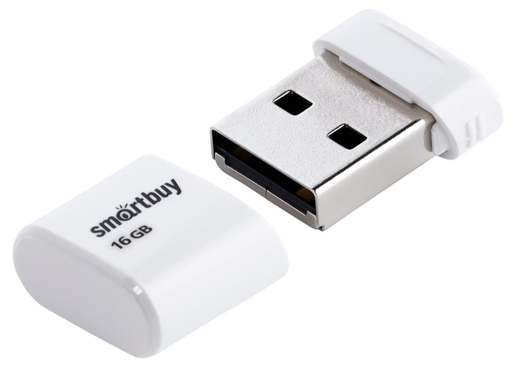 Flash USB 2.0 Smartbuy 16GB LARA White (SB16GBLARA-W)