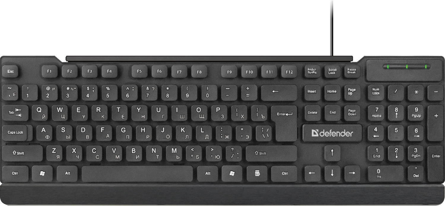 Клавиатура Defender Element HB-190 RU B (черн.), USB, box-20 45191