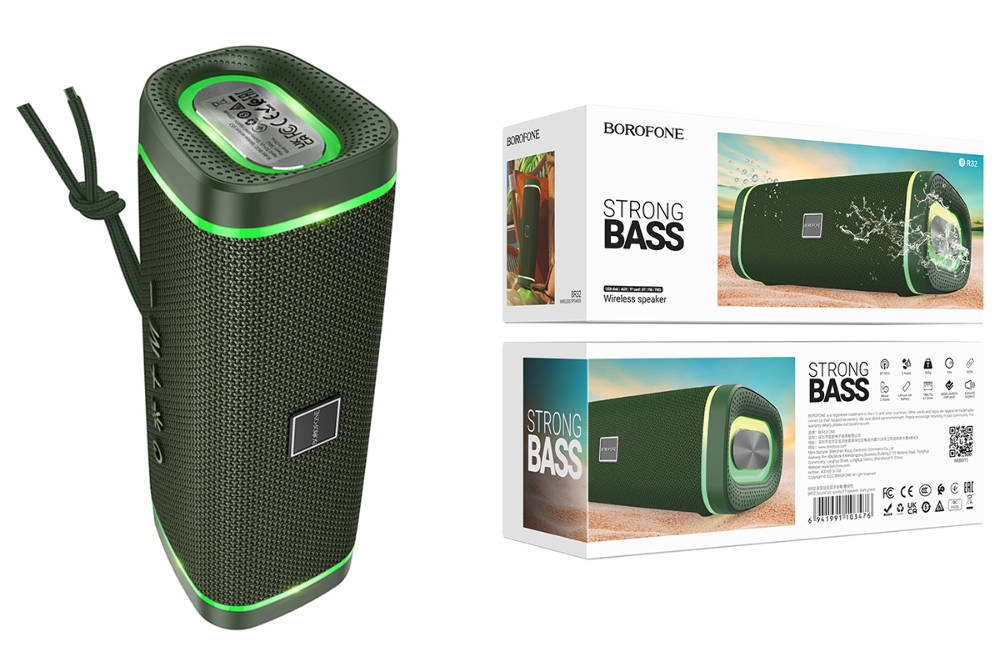 Портативная беспроводная колонка BOROFONE BR32 Sound arc sports BT (темно зеленый)
