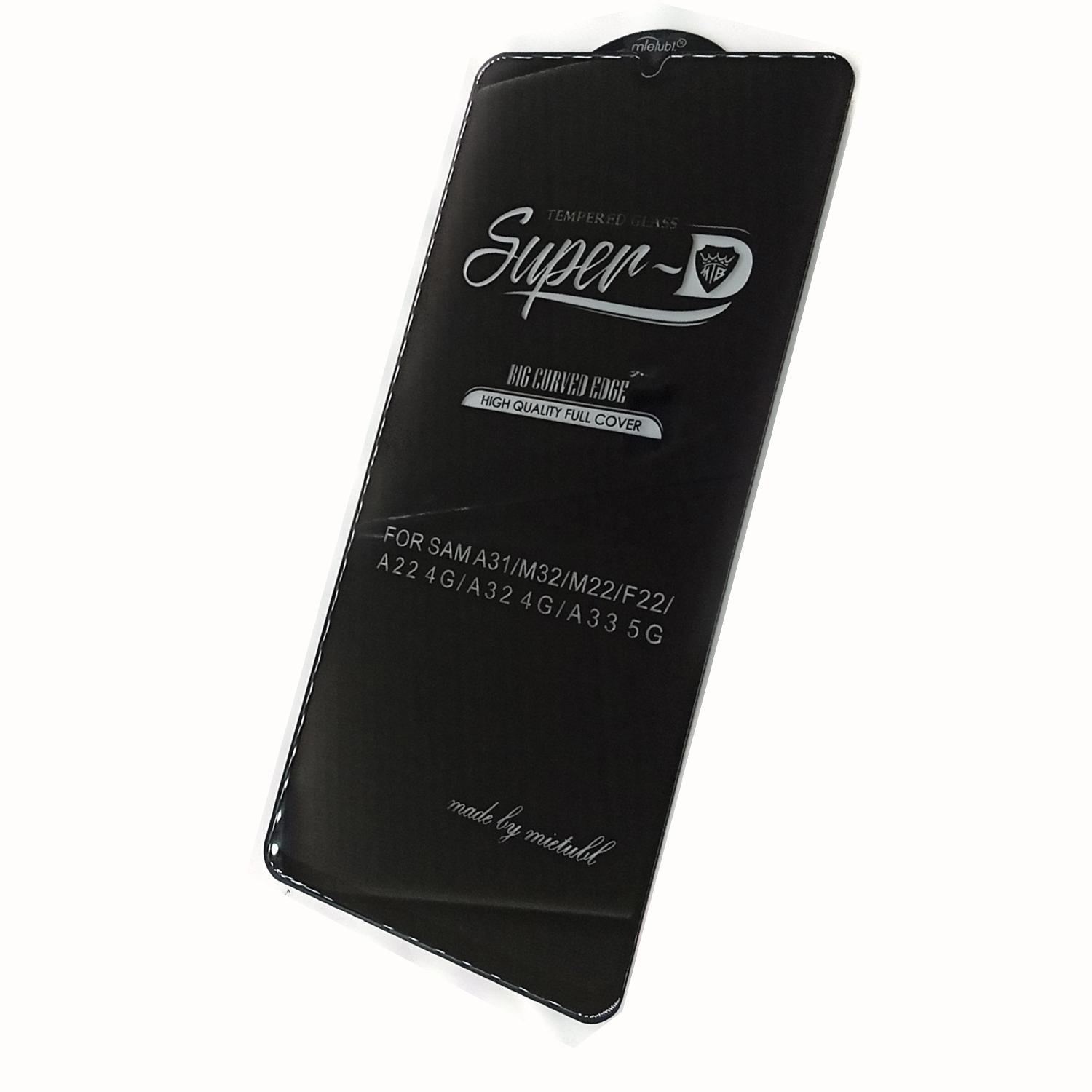 Защитное стекло телефона Samsung A315F/A325 Galaxy A31 (2020)/A32 (2021) 5D (тех упак) черное Mietib