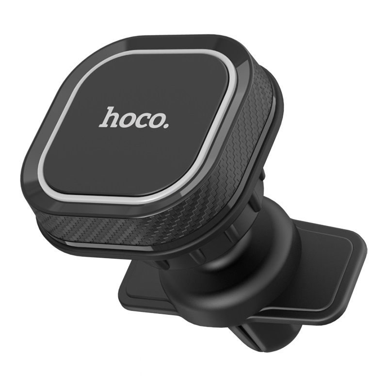 Держатель автомобильный Hoco CA52 (на вентиляционную панель на шарнире) черный с серой вставкой