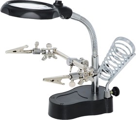 Держатель плат (третья рука) с лупой и подсветкой TE-801