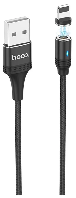 Кабель Lightning - USB Hoco U76 магнит черный 1.2m