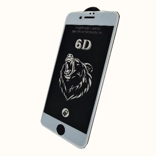 Защитное стекло iPhone 7/8 Plus 6D белое тех уп