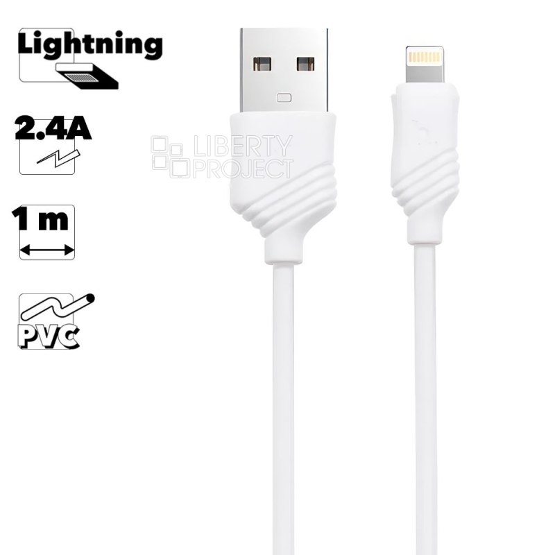 Дата кабель USB 8 pin для Apple HOCO X6 1m бел.																														
