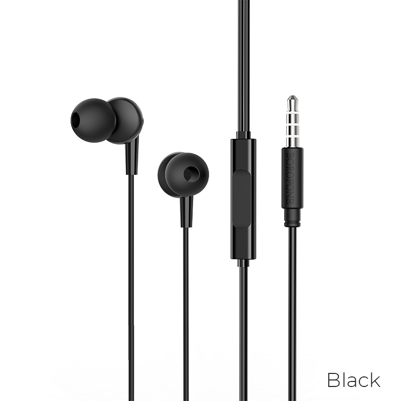 Наушники вакуумные проводные BOROFONE BM49 Player universal earphones (черный)