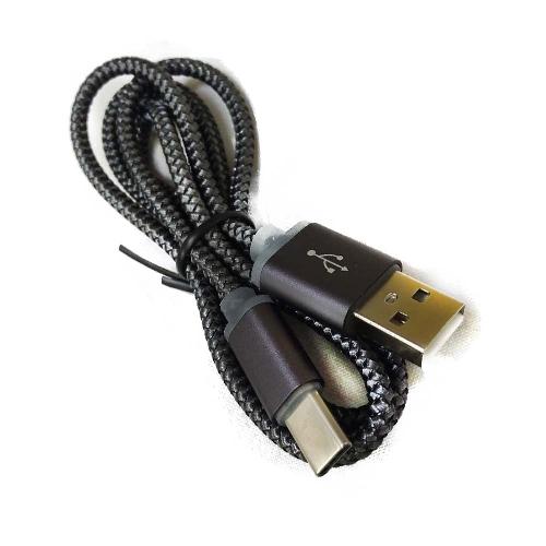 Кабель  Type-C - USB черный, 1м длинный разъем