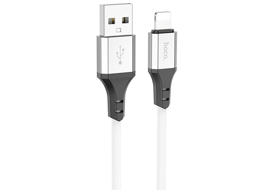 Кабель USB - Lightning HOCO X86, 2,4A (белый) 1м (силиконовый)