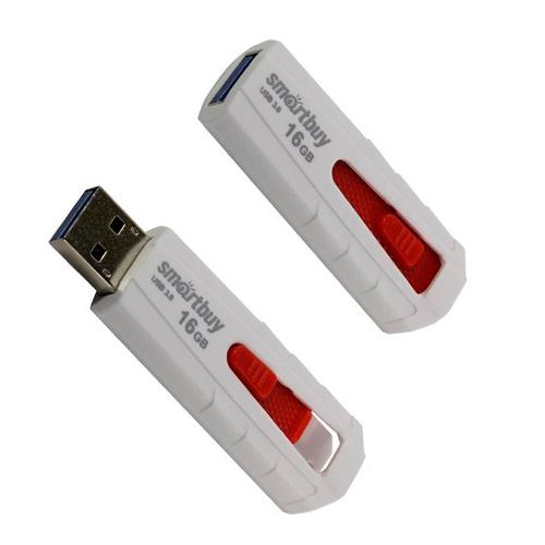 Flash USB3.0 16GB Smartbuy IRON красно-белый, SB16GBIR-W3