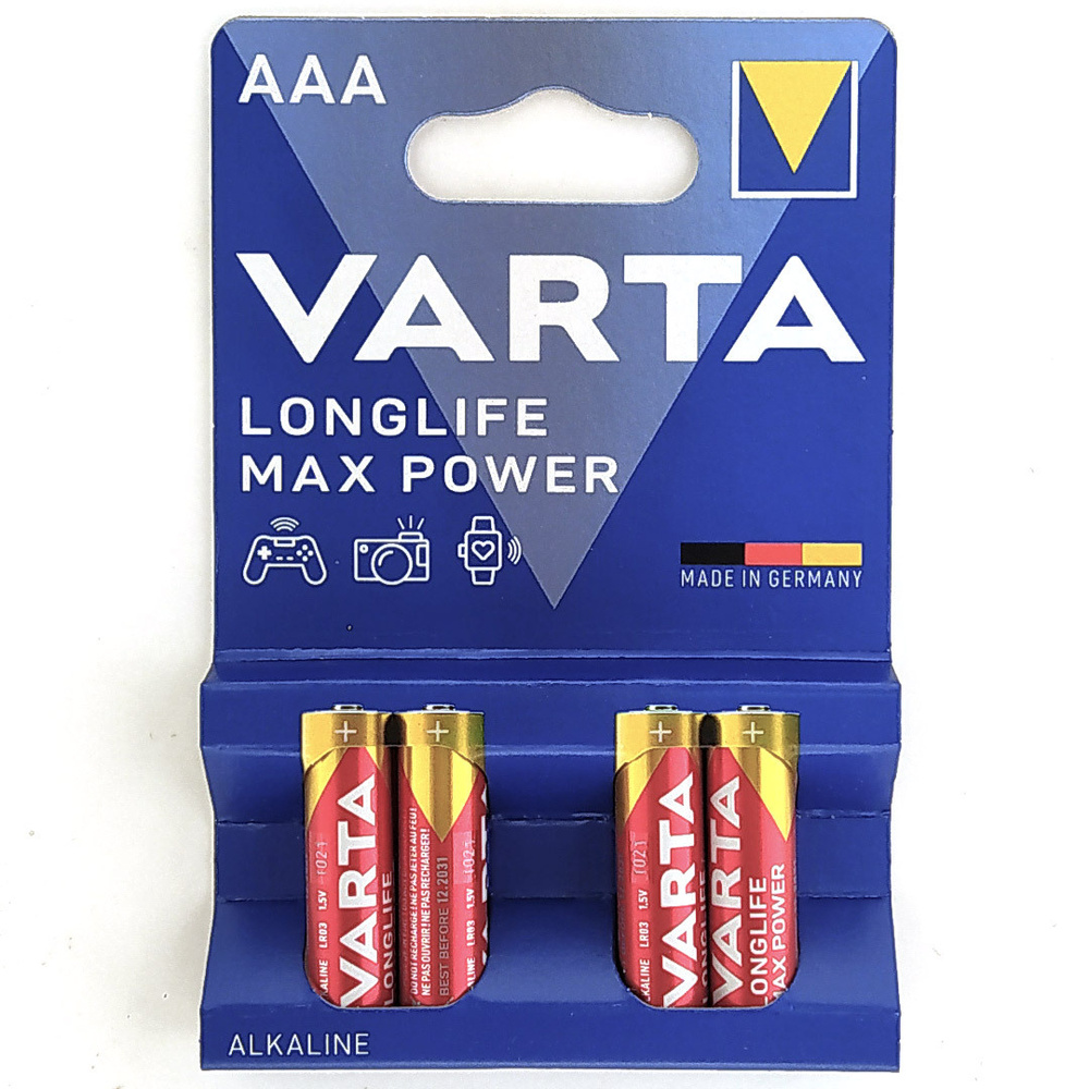 Батарейка VARTA Longlife Max Power  AAA LR03 BP4 1шт